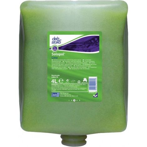 SC Johnson LIM4LTR Solopol Lime Medium/Heavy-Duty Hand Wash Cartridge 4 Litre (1/5)