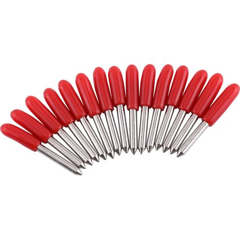 15 lames de découpe à 45° pour traceur de découpe vinyle, capuchon rouge (1/5)