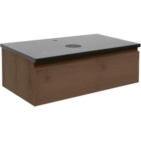 Ensemble meuble avec plan de travail - SAT - B-Way - 59x30x45 - noyer