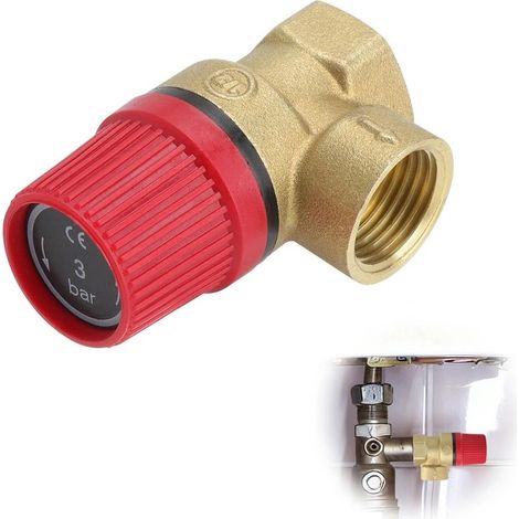 1/2" 3 bar Sicherheitsventil aus Messing für Heizungsanlagen, Warmwasserbereiter und Heizkessel, präzise Druckregelung, leckagefrei, einfache Installation für Heizungsanlagen (1/4)
