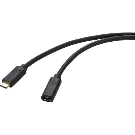 Renkforce USB-Kabel USB 3.2 Gen2x2 USB-C® Stecker, USB-C® Buchse 1.00 m Schwarz PVC-Mantel RF-47552 (1/3)