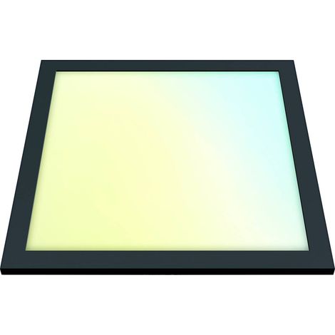 WiZ Panel Plafonnier Carré 12W (Noir) Lumière blanche chaude à froide (1/4)
