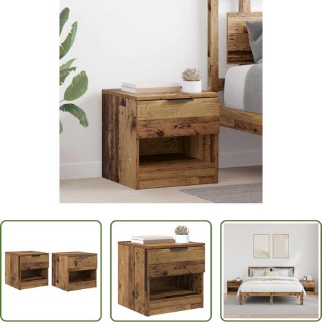 Nachttisch -  Bettschrank 2 pcs Altholz 40 x 39 x 40 cm Holzwerkstoff (1/5)