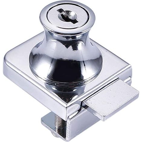 Cerradura para puerta de cristal, cerradura de acero cromado, cerradura para panel de cristal, cerradura para puertas de cristal, cerradura para vitrina con broca de 5-8 mm para puertas de cristal, co (1/5)