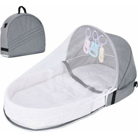 Lit de voyage pour bébé avec moustiquaire à baldaquin, berceau pliable avec moustiquaire, berceau de voyage bionique, nid de câlin (1/4)