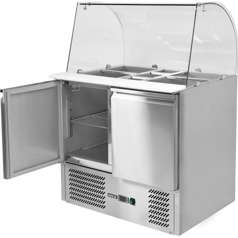 Comptoir réfrigéré à 2 portes et plateau vitré, plage de température -2 à +8 °C, 170 W, 240 L (1/5)