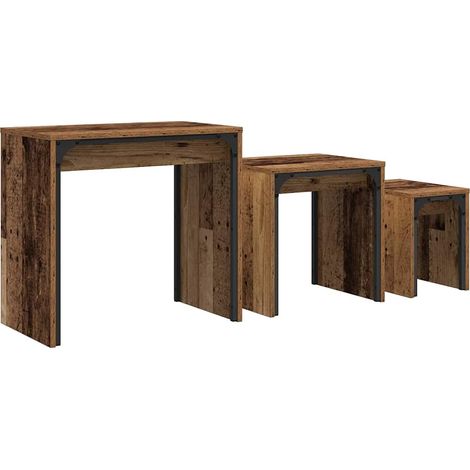 Maison Exclusive - Couchtisch 3 pcs Altholz Holzwerkstoff
