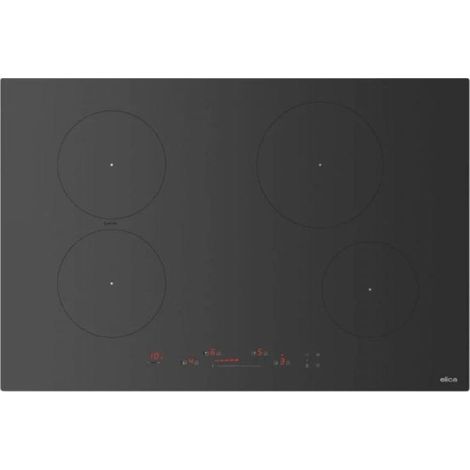 Placa de inducción ELICA PRIMIS 804 PLUS RAW PRF0210632, 78 cm, cristal negro