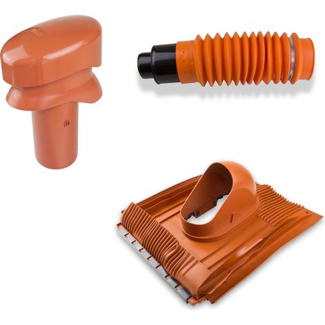 Klöber-Set9 Dachentlüftung DN110 Rot kurz Universal Lüftungsziegel (1/5)