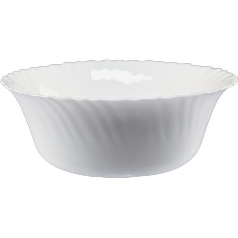 Bol para ensalada Bianco de 23 cm, blanco, con borde ondulado. (1/4)