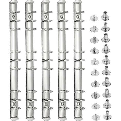 Mécanismes de reliure à anneaux B5 à 9 trous, lot de 4, 2 cm, argent (1/5)