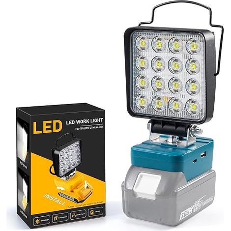 18V Cordless Battery Lamp, LED Work Light 48W 4800LM (1/5)