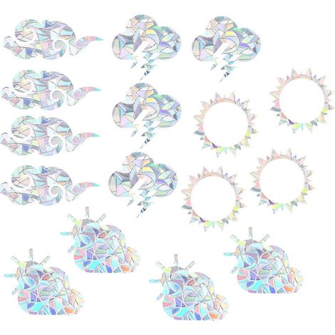 16 Autocollants Arc-en-Ciel Anti-Collision Fenêtre pour Oiseaux - Décoration Vitre Suncatcher (1/5)