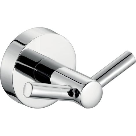 Crochet double de salle de bain en laiton, fixation sans vis, chrome (6856.0) (1/2)