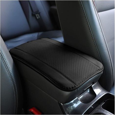 Coussin d'Accoudoir Voiture en Cuir, Housse pour Console Centrale pour Accoudoir, Accessoires Confortables pour Sièges de Voiture pour la Plupart des Voitures, Motos et SUVs (Noir) (1/5)