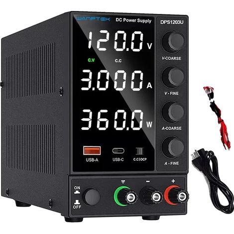 Alimentation électrique DC, Affichage numérique, Interface USB de charge rapide, DPS1203U 120V 3A