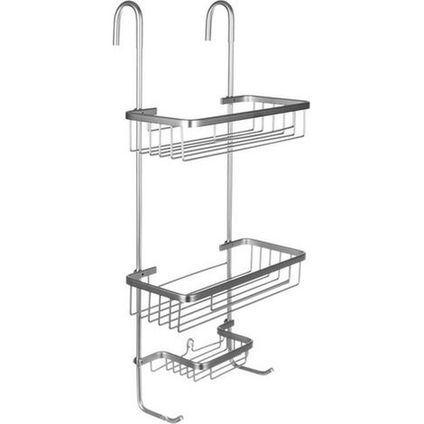 Shower Caddy - Aluminum - 3-Tier Hanging Shower Shelf - No-Drill Installation - For Shower Wall - 1 Unit