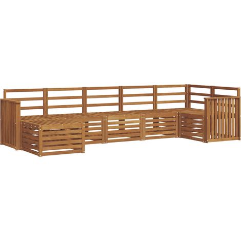 Sectional Sofa Set 7 pcs Natural Solid Acacia Wood vidaXL (1/5)