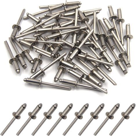 Lot de 50 rivets aveugles en acier inoxydable 304 (4,8 mm x 16 mm) (1/3)