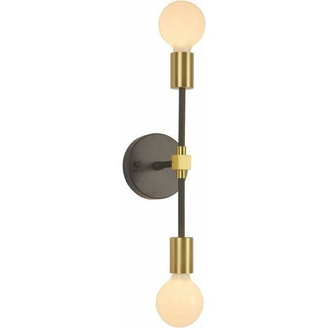Applique de salle de bain à double tête E27 (source lumineuse non incluse), applique de coiffeuse de style industriel moderne, applique de salle de bain (1/4)