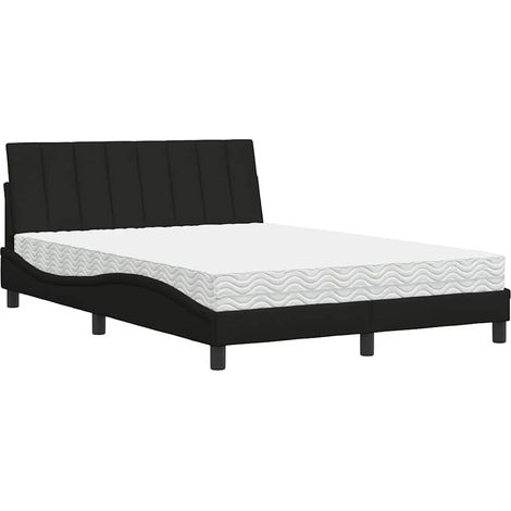 Cama con colchón Hanko tela negro 120x200 cm vidaXL (1/5)