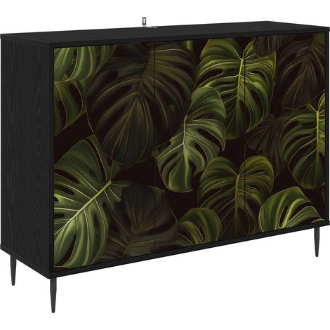 Credenza ELBURG Rovere Nero 102 x 33 x 76 cm vidaXL