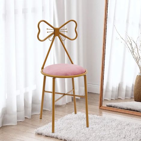 Silla de tocador con forma de mariposa, silla de comedor, silla de maquillaje, silla con respaldo en forma de mariposa (1/5)