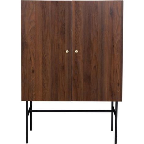 Buffet haut 2 portes 1 tiroir - Bois et métal - LODGE - L 90 x P 39,5 x H 130 (1/5)