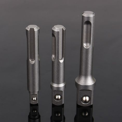 3-teiliges Schlagbohrmaschinen-Set mit SDS-PLUS-Steckschlüsseladapter 1/4", 3/8", 1/2". (1/5)