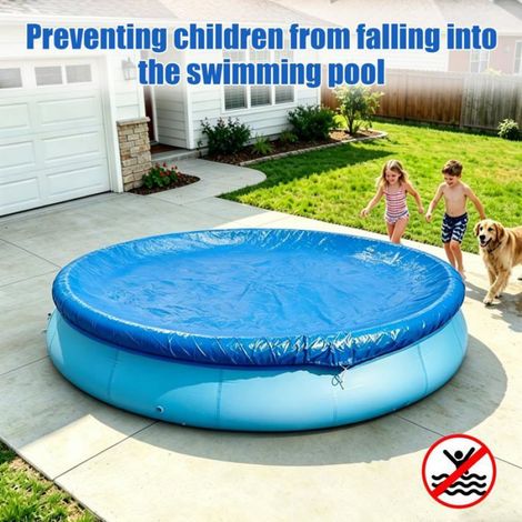 1 PCS Bâche piscine circulaire-Solide, Anti-UV Anti-Pluie Anti-poussière-Garde été hiver-Convient pour bassin hors-sol Lumiryn (1/5)