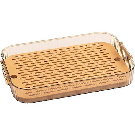 Plateau de service décoratif, égouttoir, vaisselle facile à nettoyer, plateau à dessert, plateau à bijoux amovible, assiette à thé pour commode, bureau, rangement de salle de bain-S Size Aureate (1/5)