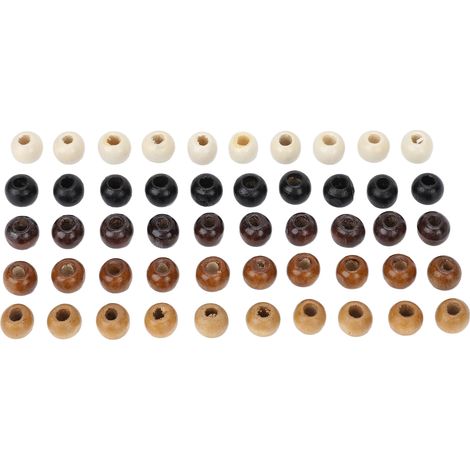 50 perles en bois pour barbe et dreadlocks, accessoires de coiffure DIY pour tresses, bracelets et colliers (1/5)