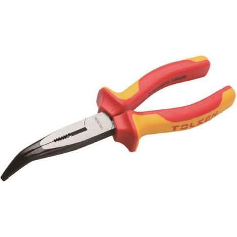Pince à becs demi-ronds 160 mm – Acier chrome-vanadium – Poignées bi-matière – Mors courbés pour précision – Tolsen (1/2)