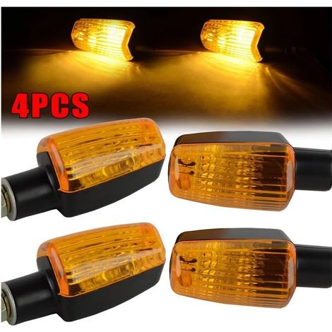 indicatori di direzione per moto - Indicatori di direzione con lampada di segnalazione da 6 volt con lente ambra - Luce universale (1/4)