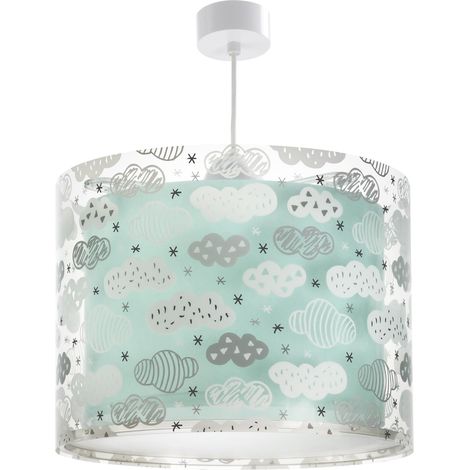 Lustre Chambre Lampe Suspension Plafonnier Pour Enfants, Clouds Nuages Vert, 41412MH, E14 (1/5)