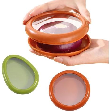 Boîte de conservation pour fruits et légumes, boîte de conservation pour avocats, boîte de conservation pour oignons, boîte de conservation réutilisable pour réfrigérateur, lot de 2 (1/5)