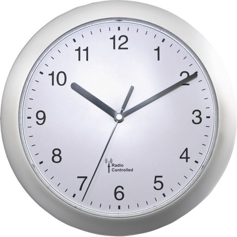 EUROTIME 56787 Funk Wanduhr 25 cm x 3.8 cm Silber (1/5)