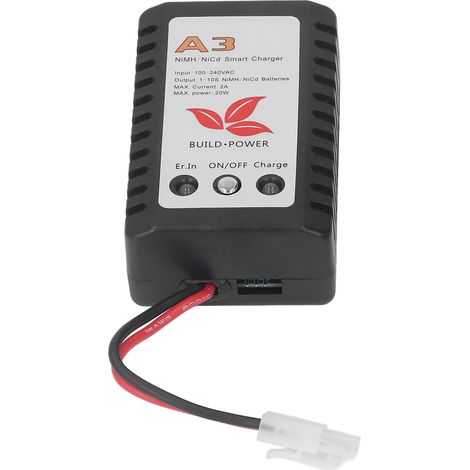 Chargeur rapide 20W pour batteries rechargeables NiMH/NiCd 6V-9.6V, avec affichage LED et prise européenne 110-240V (1/5)