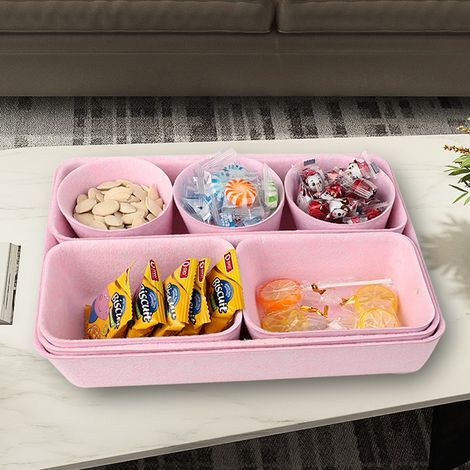 Boîtes de rangement en feutre (rose) - Lot de 8 – 4 modèles – F (1/3)