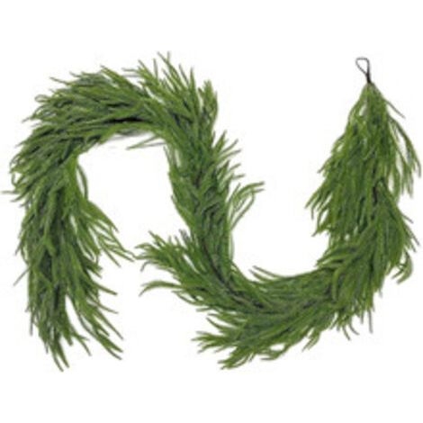 Pair 1 Piece Artificial Christmas Garland Green Realistic Touch Artificial Christmas Garland for Fireplace Fireplace Window Indoor Outdoor Decoration, 1.8M