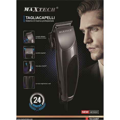 MaxTech - Tagliacapelli Rasoio Uomo Sistema Di Ricarica Professionale Maxtech Ta-ca007 -
