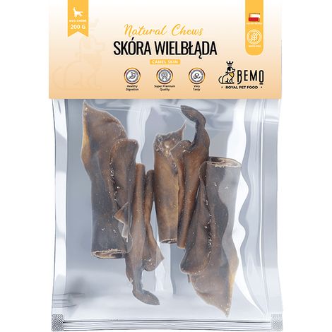 Bemo Kamelhaut – getrocknete Kamelhaut – natürlicher Kausnack für Hunde, 200 g