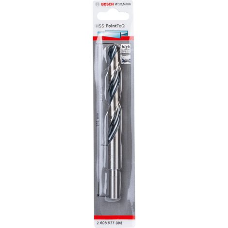 1x Forets hélicoïdaux HSS PointTeQ (pour métal, emmanchement réduit 12,5 x 101 x 151 mm, accessoires pour perceuse-visseuse) (1/5)