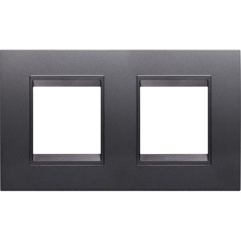 PLAQUE LUX 2+2P H ARDOISE ABSOLUE GEWISS GW16223YA