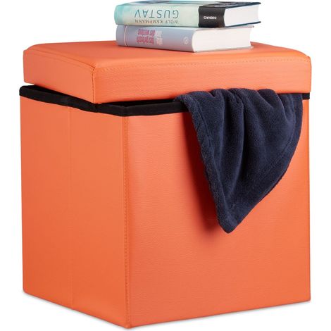 Taburete plegable de cuero artificial