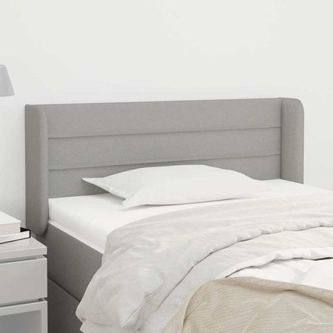 vidaXL Tête de lit avec oreilles Gris clair 103x16x78/88 cm Tissu (1/5)