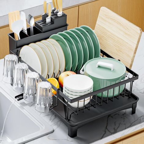 Egoutoire Vaisselle Rangement et Organisation de Cuisine, Noir (1/5)