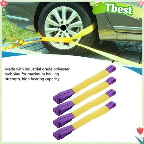 Tbest Sangles de sécurité pour roues en alliage - Protection double, capacité 5000 kg, élastiques résistants (1/4)