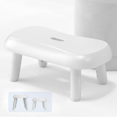 Tabouret de Toilette réglable Adultes, 4 hauteurs 17-23 cm, pour Femmes Enceintes/séniors/Enfants, Pieds en Acier au manganèse avec Pads antidérapants, soulage Constipation & ballonnements (1/5)