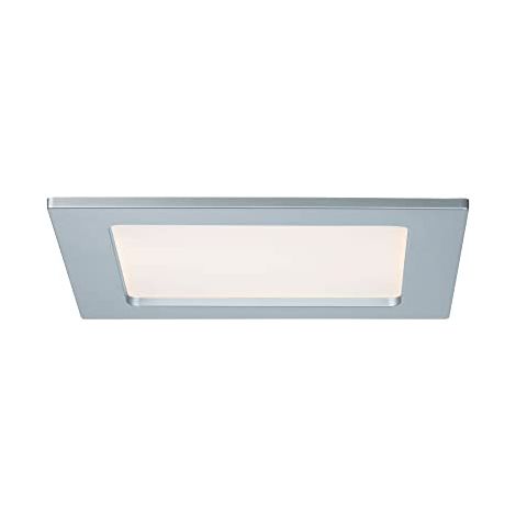 Paulmann 92080 Plafoniera Quadrata da Incasso, 12 W, 2700 K, Luce Bianca Calda, Pannello Led Cromato Opaco, Ip44 (1/4)